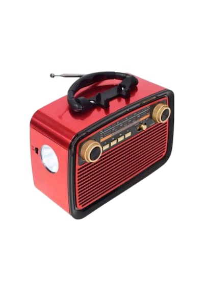 Nostaljik - 68 - Görünümlü Ahşap Radyo Tf Sd Usb Girişli Led - Ilkestor - Fener Işıklı