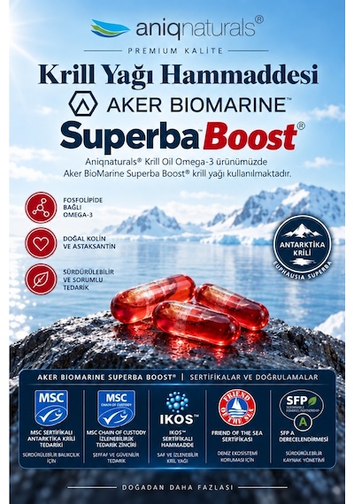 Aniqnaturals Superbaboost Krill Yağı Oil 300 Licaps