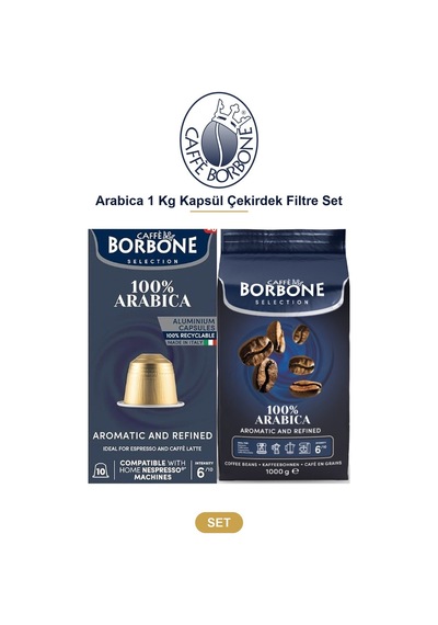 Caffe Borbone Arabica 1 Kg Kapsül Çekirdek Filtre Set - Nespresso Uyumlu, 3 Yöntem Tek Pakette Diğer