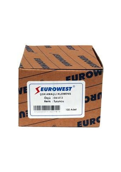 Eurowest Çok Amaçlı 3 İletken Bağlantılı Klemens Turuncu - 1 Paket 100 Adet