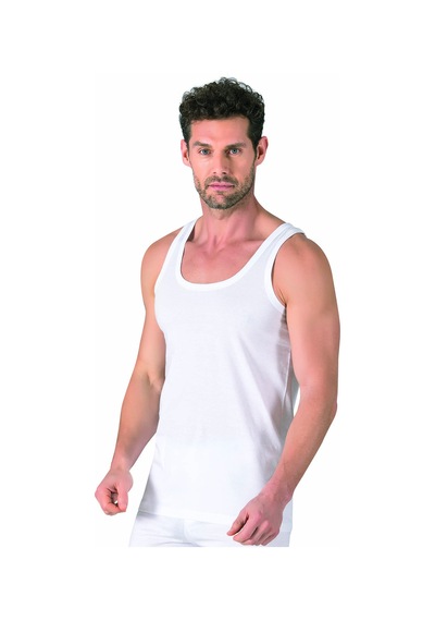 Özkan Underwear Özkan 11407 3'lü Paket Erkek %100 Pamuklu Süprem Esnek Rahat Kalın Askılı Örme Atlet Beyaz