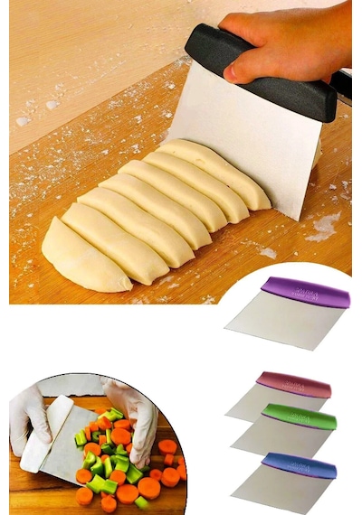Hamur Doğrayıcı Çelik Spatula Sebze Ve Meyve Dilimleyici Spatula Çok renkli