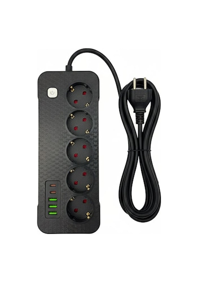 Akım Termal Çocuk Korumalı 3x Usb 2x Type-c Girişli 5li Priz 2 Metre Kablo 2500w Diğer