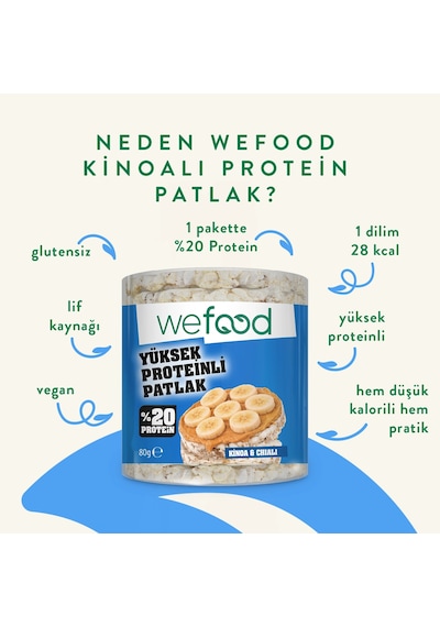 Wefood Kinoalı Protein Patlak 80 G 3'lü 8683347037742