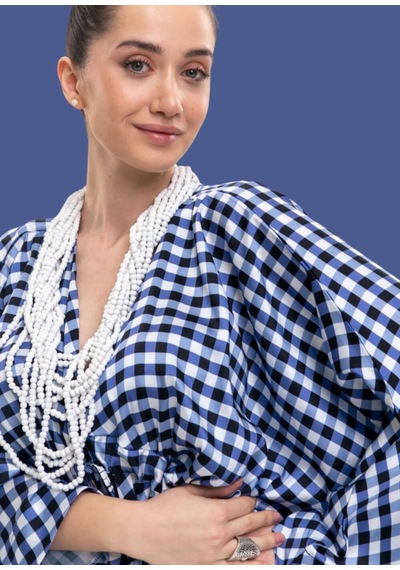 Mayovera Kimono Kaktüs Tasarım Mavi