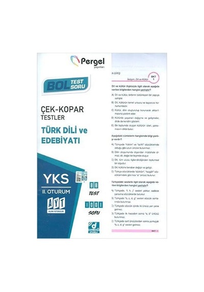 AYT Türk Dili ve Edebiyatı Çek Kopar Testler -  Pergel