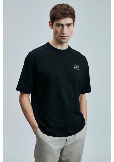 Lufian 111020248 Mask Modern Grafik T- Shirt Erkek Tişort SIYAH