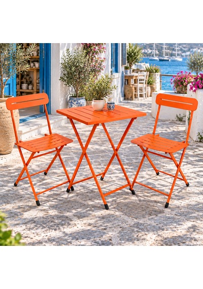 Katlanır Metal Balkon Bahçe Bistro Masa Sandalye Seti 2 Kişilik 1 Masa 2 Sandalye Turuncu 1638 Katlanır Metal Balkon Bahçe Bistro Masa Sandalye Seti 2 Kişilik 1 Masa 2 Sandalye Turuncu 1638