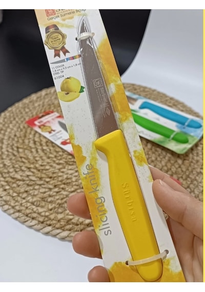 Sürmene 61004 Mutfak Bıçağı 9,50 Cm Sarı Çok Renkli