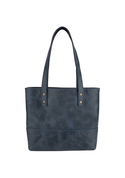 Twingold İsme Özel Tote Bag El Omuz Çantası - %100 Rainbow Deri - Ac03003 - Lacivert Lacivert