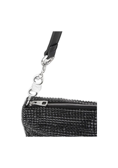 Nas Bag Kadın Çapraz Çanta Diamond Serisi Gümüş Zincir Detaylı Şık Çanta Siyah