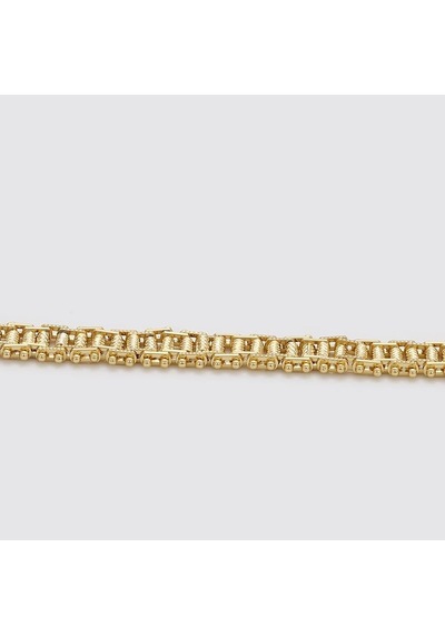 Zirkon Taşlı Geometrik Motifli 14 Ayar Altın Kaplama Kadın Bileklik Gold