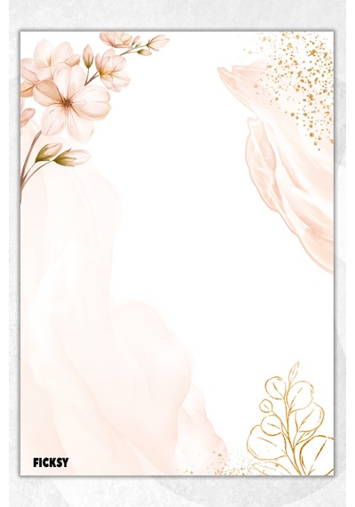 A5 Çiçek Bloknot Çizgisiz Defter - 50 Yaprak - Memopad - Notepad - Not Defteri - Not Kağıdı - 1845 Çok Renkli