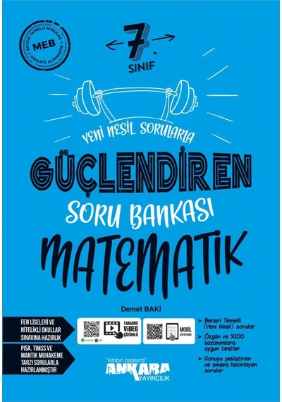 Ankara Yayınları 7. Sınıf Güçlendiren Türkçe + Matematik Soru Bankası Seti