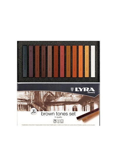 Lyra Kahve Tonlar Soft - Toz Pastel Boya Seti 12 Renk 5641121