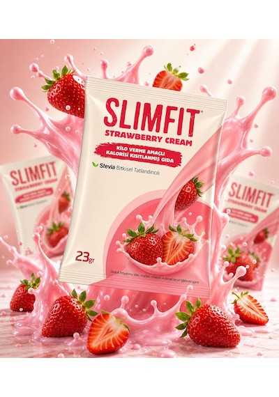 Tr Çilek Aromalı Yüksek Proteinli Öğün Tozu Shake, 30 Şase