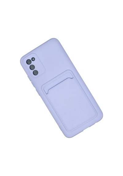 Samsung Uyumlu Galaxy A02s Kılıf Kelvin Kartvizitli Silikon - Lila Standart