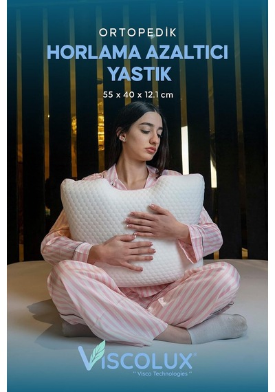 Horlama Azaltıcı Yastık - Horlama Önleyici Ortopedik Visco Yastık Yeşil 55x40x12/10, Pembe Genel