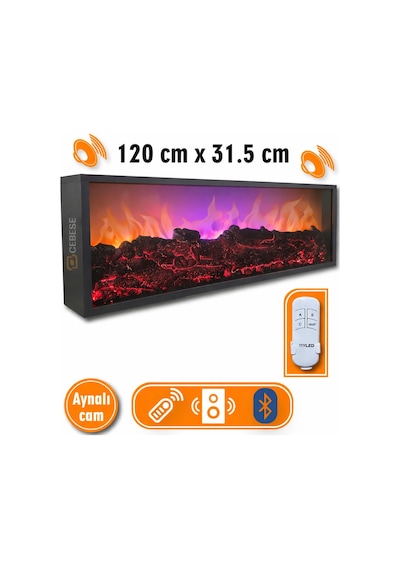 Cebese Dekoratif Elektrikli Yapay Şömine - 120x31.5x16 Cm - Farklı Renk