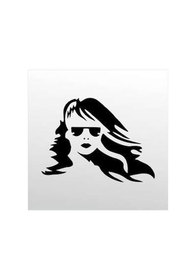 Folyo Sticker Rüzgar Kızı 90 Cm Uzunluk Siyah