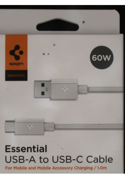 Spigen Usb-a To Usb-c 1 Metre Kablo 60w Güç / Hızlı Şarj / 480 Mbps Data Aktarım Hızı Type-c Ekstra Dayanıklı White