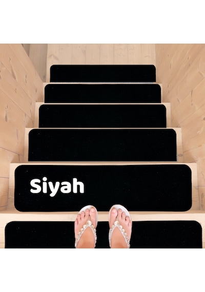 Beylini Kaymaz Merdiven Halısı Kendinden Yapışkanlı 1 Adet 20x75 Siyah
