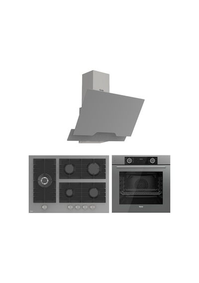Fryart XE63CPR-BL138-D065 Gri Cam Ankastre Set