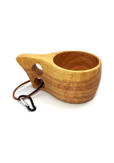 Desenli Kuksa Bardak - Kaliteli Malzeme İle Tasarlanmış Açık Ahşap