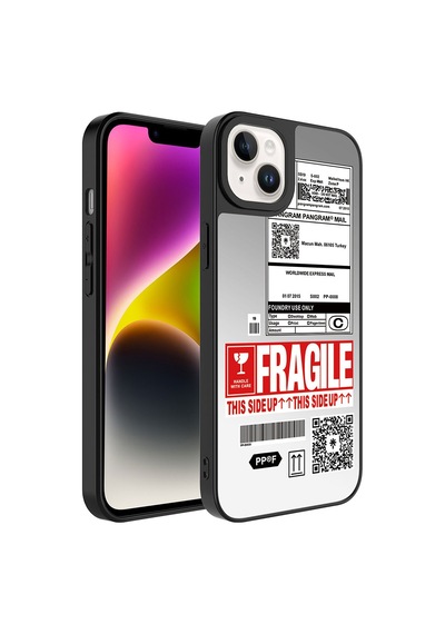 Apple iPhone Uyumlu 14 Kılıf Aynalı Desenli Kamera Korumalı Parlak Zore Mirror Kapak - Fragile