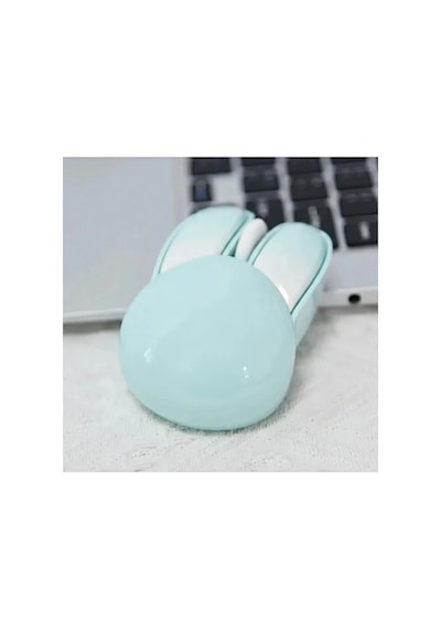 Tavşan Figürlü Kablosuz Mouse Pil Dahil Etiket Hediyeli Mavi Görselde Mevcut