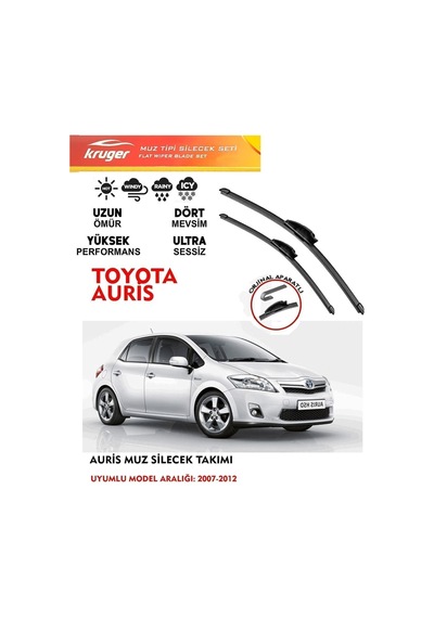 Toyota Auris Muz Silecek Takımı 1.33 1.4 1.6 Motor Araca Özel Aparat 2007-2012 Arası