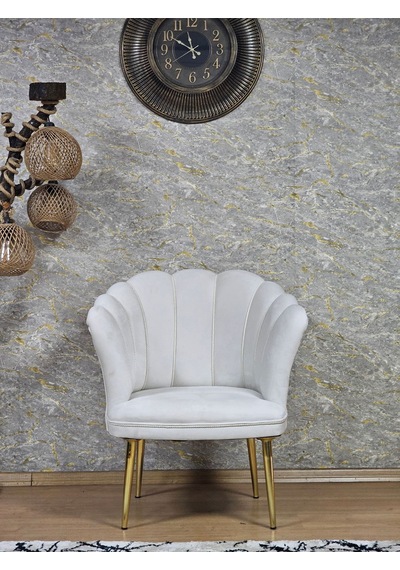 Tekli Papatya Çay Seti Koltuk Gold Sivriltme Ayak, Balkon, Salon 001
