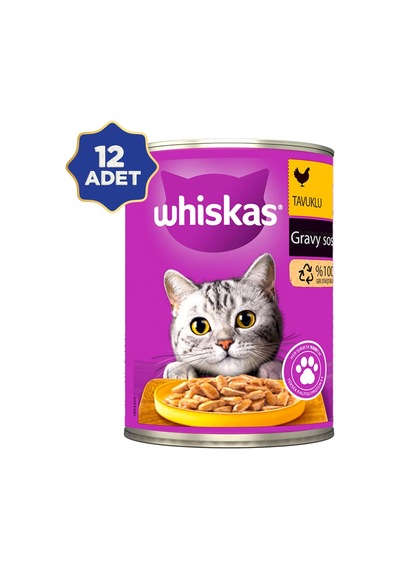Whiskas Tavuklu Gravy Soslu Yetişkin Kedi Konservesi 12 x 400 G
