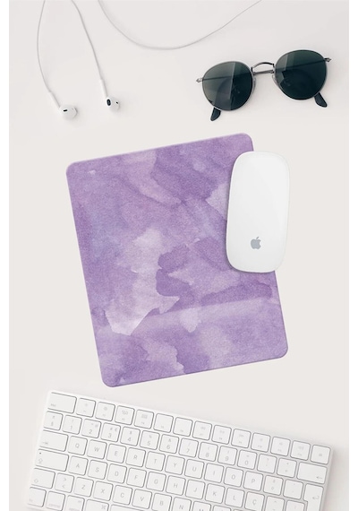Mor Desenli Bilek Destekli Dikdörtgen Mouse Pad Mouse Altlığı. Mousepad