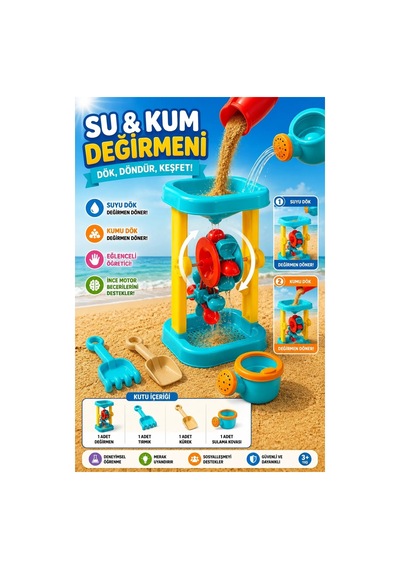 Bytoys By-967 Su Ve Kum Değirmeni Suluklu