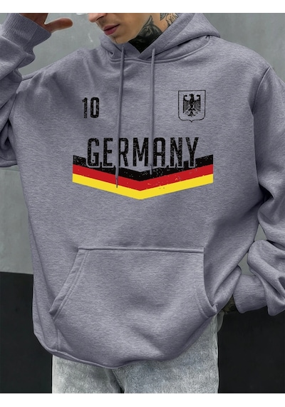 Startmore Tarzsokak Almanya Mektup Baskılar Sonbahar Erkekler Hoody Çok Renkli Cep Kapüşonlular Rahat Polar Hoodi Gri