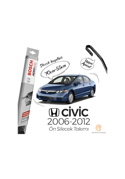 Honda Civic Fd6 Muz Silecek Takımı 2006-2012 Bosch Aeroeco N11.4758