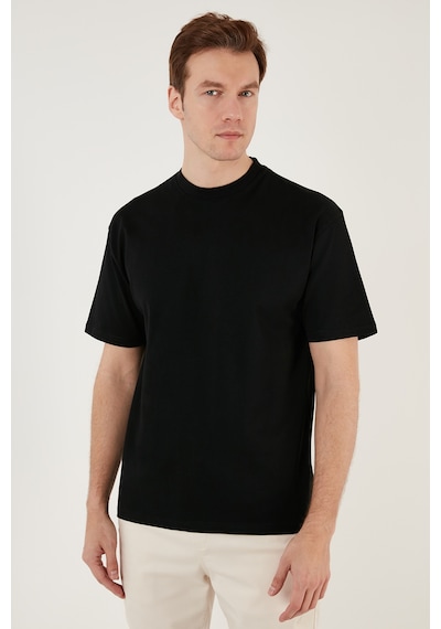 Buratti Pamuklu Relaxed Fit Sıfır Yaka Erkek T Shirt 5905446 Siyah Buratti Pamuklu Relaxed Fit Sıfır Yaka Erkek T Shirt 5905446 Siyah