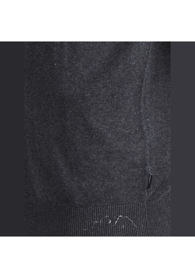 Jack & Jones Erkek Bisiklet Yaka Triko Kazak - Emil - 12208364 Dark Grey Melange
