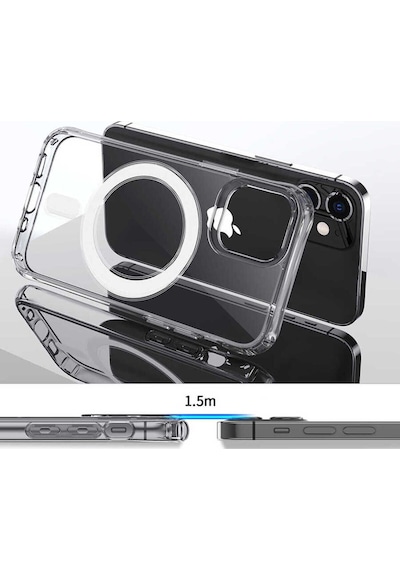 Apple Uyumlu iPhone 12 Pro Kılıf Tacsafe Wireless Kapak Siyah