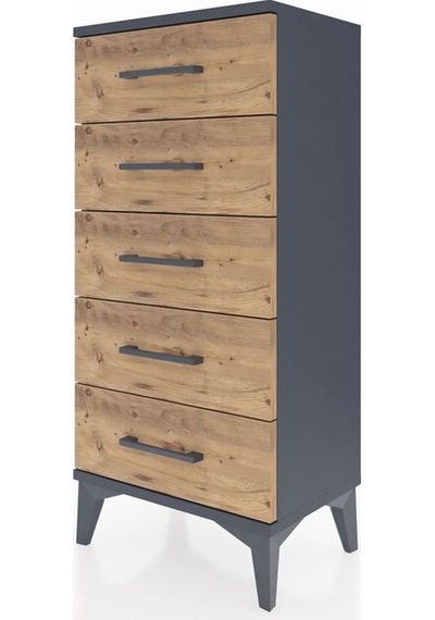 Arges Komodin 5 Çekmeceli 44x30x96 Antrasit-çam Antrasit