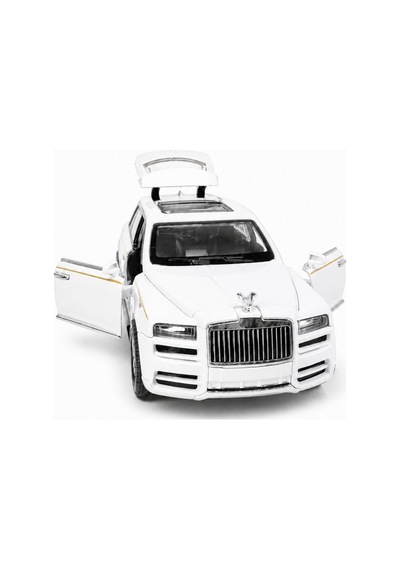 Beyaz Metal Lüks Suv Oyuncak Araba Açılır Kapılı Bagajlı Çek Bırak Model Araç