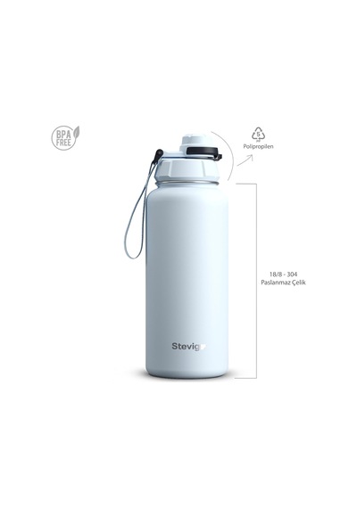 1 Hand Leak-proof Sızdırmaz Çelik Termos 1000 Ml Ice Melt St-216 Diğer
