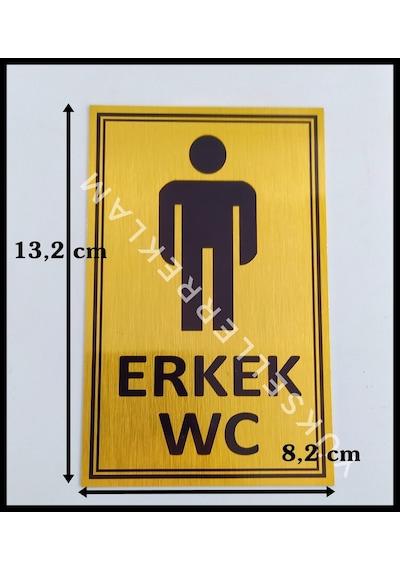 Kadın Erkek Çift Yönlendirme Wc Tabelası Sarı Renk (460495502)