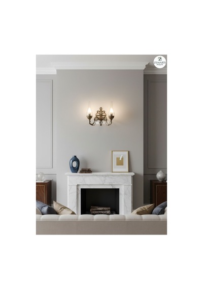 El Yapımı Gaz Lambası Çiftli Aplik Metalik - 786458558 Metalik