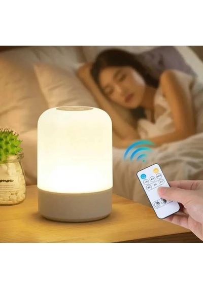 3 Renkli Şarjlı Gece Lambası Kumandalı Kablosuz Masa Lambası Çok Renkli