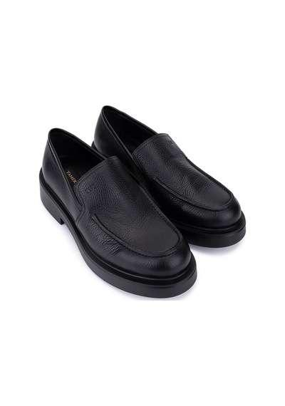 Tamer Tanca Erkek Hakiki Deri Siyah Floter Loafer Ayakkabı 1100 1914-eu Erk Ayk Sk25-26 Sıyah Fltr Siyah