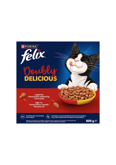 Felix Doubly Delicious Çifte Lezzet Sığır Etli 800 G - 3 Adet Tarı