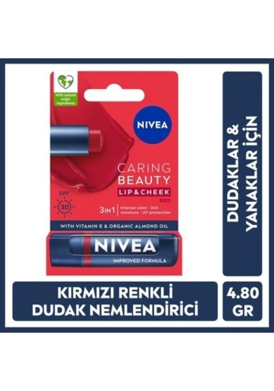 Renkli Dudak Bakım Kremi - Kırmızı, 4.8 Gr Spf30 İle
