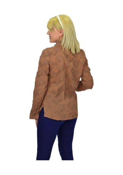 Kadın Brodeli Taşlı Bluz Bgl-st03720 001